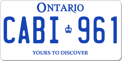 ON license plate CABI961