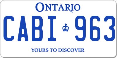 ON license plate CABI963