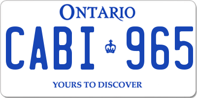 ON license plate CABI965