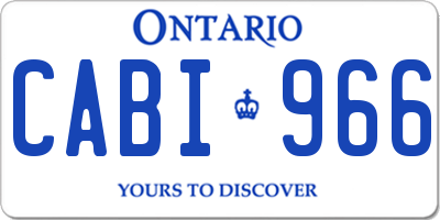 ON license plate CABI966