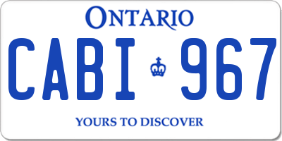 ON license plate CABI967