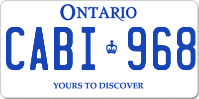 ON license plate CABI968