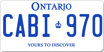 ON license plate CABI970