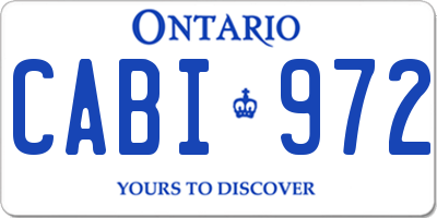 ON license plate CABI972