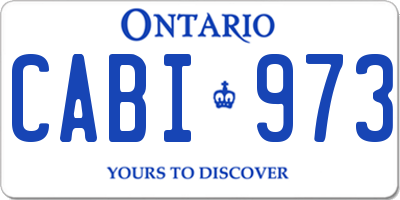 ON license plate CABI973