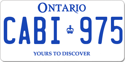 ON license plate CABI975