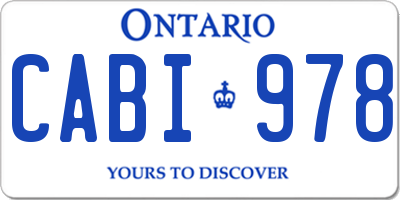 ON license plate CABI978