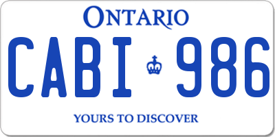 ON license plate CABI986