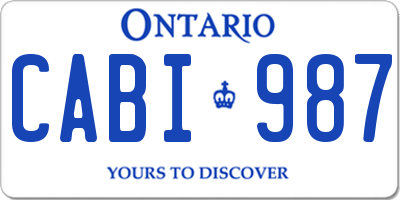 ON license plate CABI987