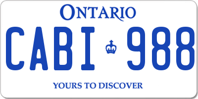 ON license plate CABI988