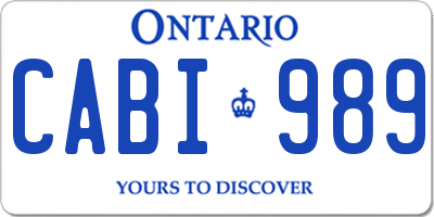 ON license plate CABI989