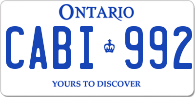 ON license plate CABI992