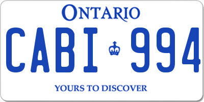 ON license plate CABI994