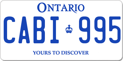 ON license plate CABI995