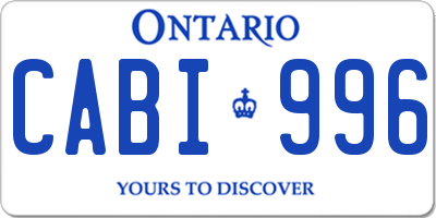 ON license plate CABI996