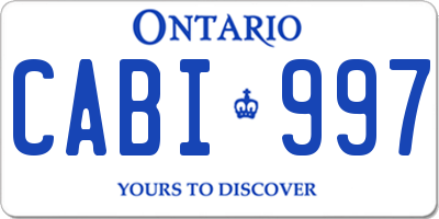 ON license plate CABI997