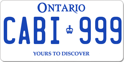 ON license plate CABI999