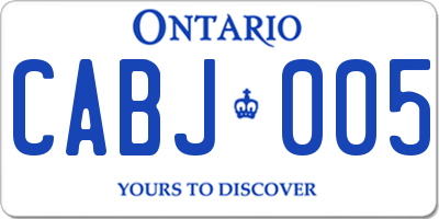 ON license plate CABJ005