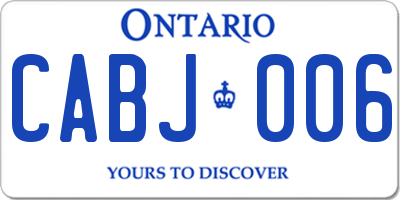 ON license plate CABJ006