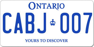 ON license plate CABJ007