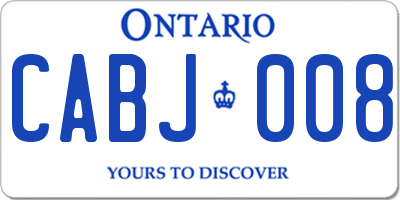 ON license plate CABJ008