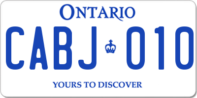 ON license plate CABJ010