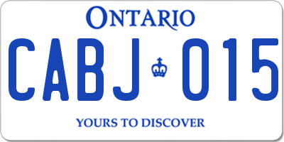 ON license plate CABJ015