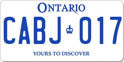 ON license plate CABJ017