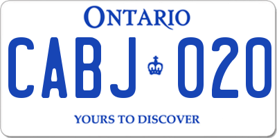 ON license plate CABJ020