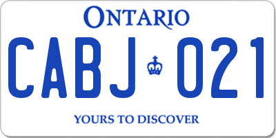 ON license plate CABJ021