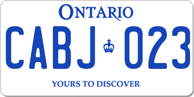 ON license plate CABJ023