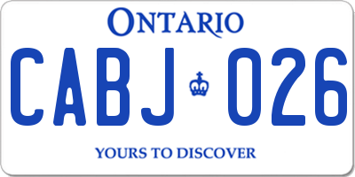 ON license plate CABJ026