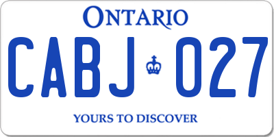 ON license plate CABJ027