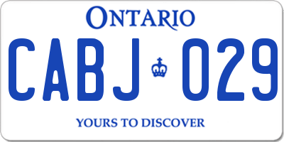 ON license plate CABJ029