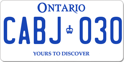 ON license plate CABJ030