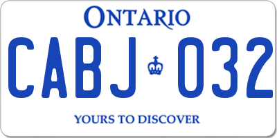 ON license plate CABJ032