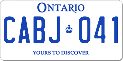 ON license plate CABJ041