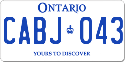 ON license plate CABJ043