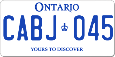 ON license plate CABJ045