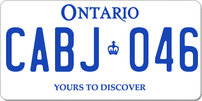 ON license plate CABJ046