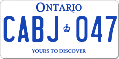 ON license plate CABJ047