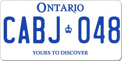 ON license plate CABJ048