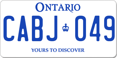 ON license plate CABJ049