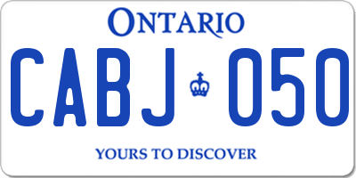 ON license plate CABJ050