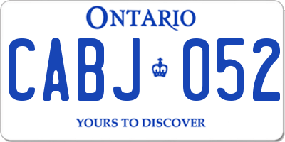 ON license plate CABJ052