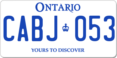 ON license plate CABJ053