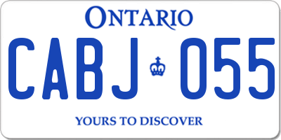 ON license plate CABJ055