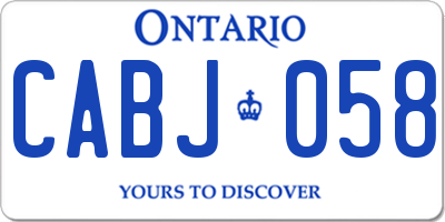 ON license plate CABJ058