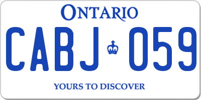 ON license plate CABJ059