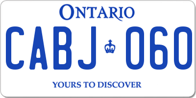 ON license plate CABJ060